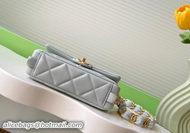 Buy Cheapest Chanel Lambskin Small Flap Bag with CC Chain AS5174 Light Grey 2024