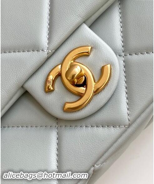 Buy Cheapest Chanel Lambskin Small Flap Bag with CC Chain AS5174 Light Grey 2024