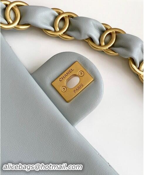 Buy Cheapest Chanel Lambskin Small Flap Bag with CC Chain AS5174 Light Grey 2024