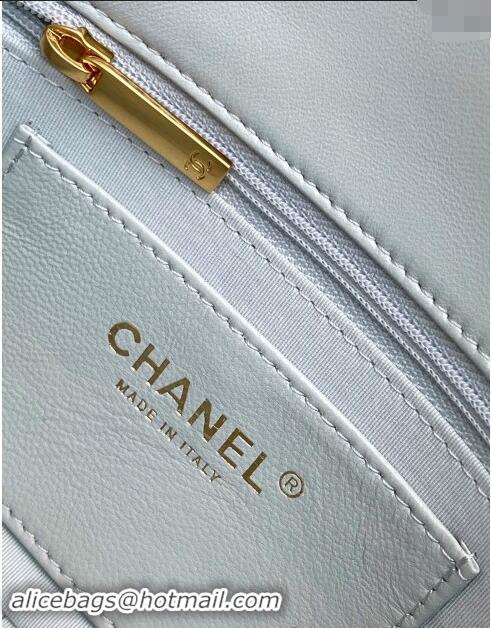 Buy Cheapest Chanel Lambskin Small Flap Bag with CC Chain AS5174 Light Grey 2024