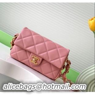 Buy Fashionable Chanel Lambskin Small Flap Bag with CC Chain AS5174 Light Pink 2024