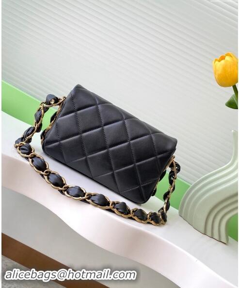 Fashion Discount Chanel Lambskin Small Flap Bag with CC Chain AS5174 Black 2024