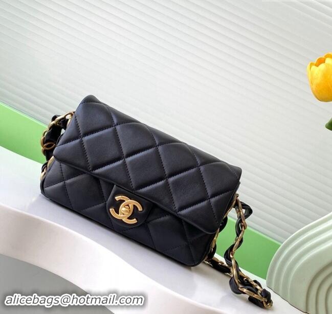 Fashion Discount Chanel Lambskin Small Flap Bag with CC Chain AS5174 Black 2024