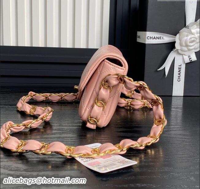 Market Sells Chanel Lambskin Mini Flap Bag with CC Chain AS5175 Light Pink 2024