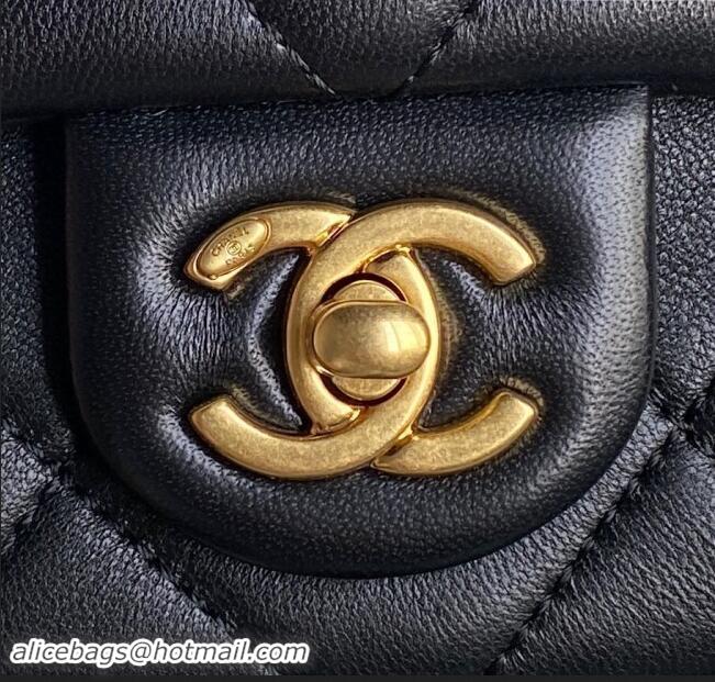 Well Crafted Chanel Lambskin Mini Flap Bag with CC Chain AS5175 Black 2024