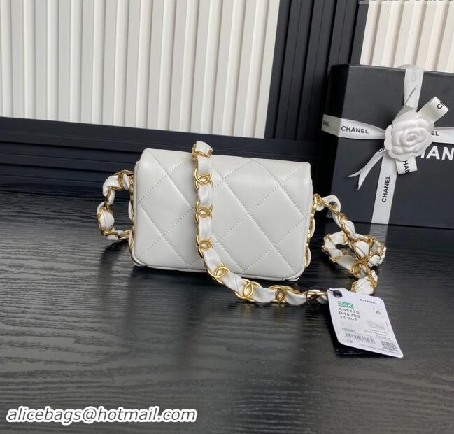 Classic Specials Chanel Lambskin Mini Flap Bag with CC Chain AS5175 White 2024