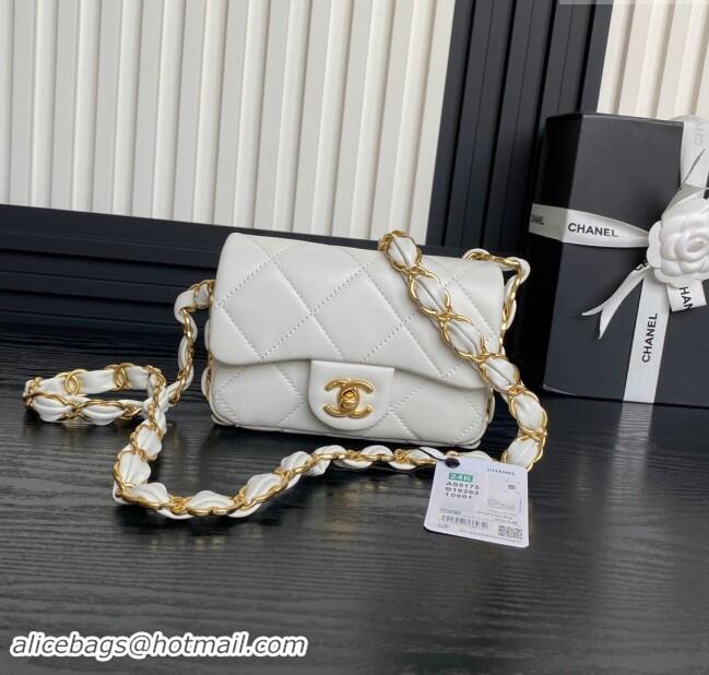 Classic Specials Chanel Lambskin Mini Flap Bag with CC Chain AS5175 White 2024