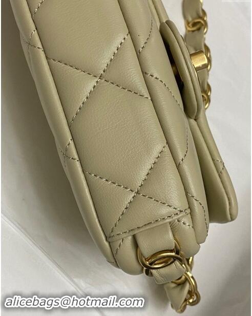 Market Sells Chanel Lambskin Mini Flap Bag with CC Chain AS5175 Dusty Green 2024