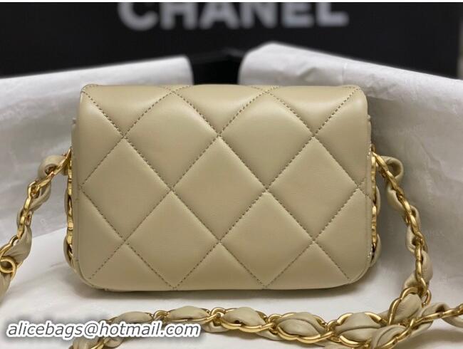 Market Sells Chanel Lambskin Mini Flap Bag with CC Chain AS5175 Dusty Green 2024