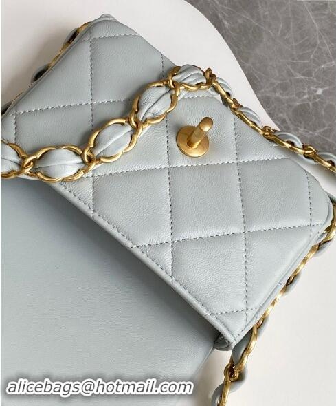 Unique Discount Chanel Lambskin Mini Flap Bag with CC Chain AS5175 Light Grey 2024