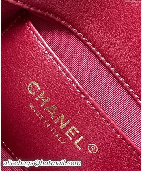 Original Cheap Chanel Lambskin Mini Flap Bag with CC Chain AS5175 Burgundy 2024