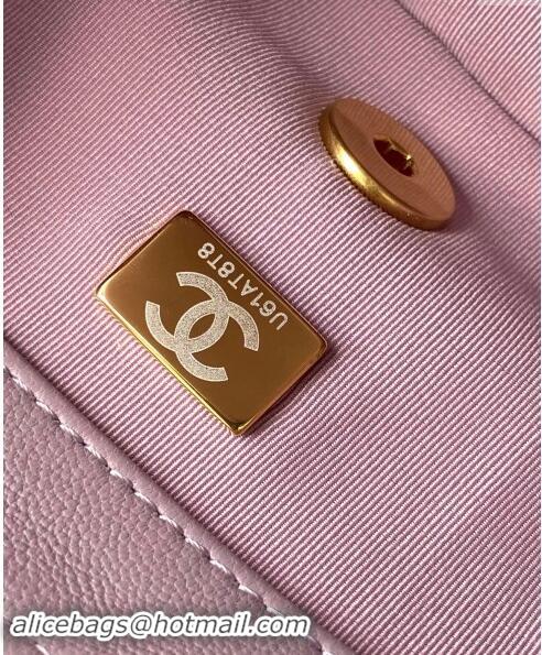 Pretty Style Chanel Lambskin Mini Flap Bag with CC Chain AS5175 Purple 2024