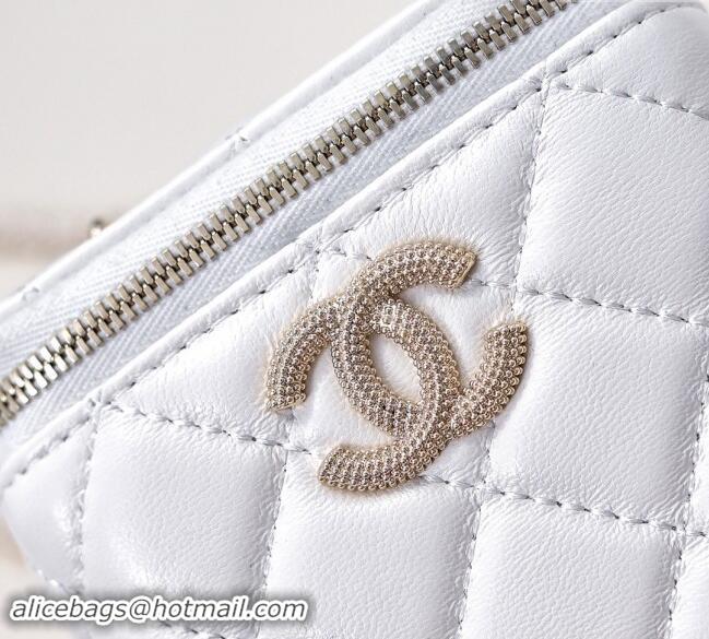 Top Grade Chanel Lambskin Clutch with Chain AP4302 White 2024