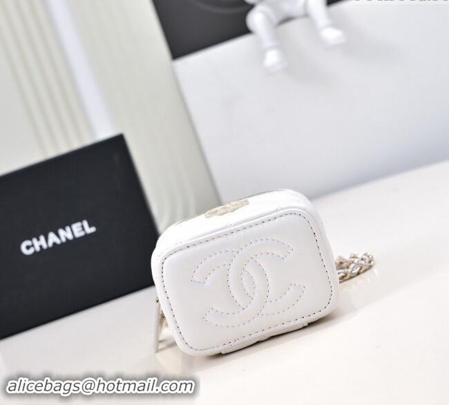 Top Grade Chanel Lambskin Clutch with Chain AP4302 White 2024