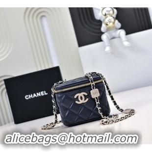 Luxury Cheap Chanel Lambskin Clutch with Chain AP4302 Navy Blue 2024