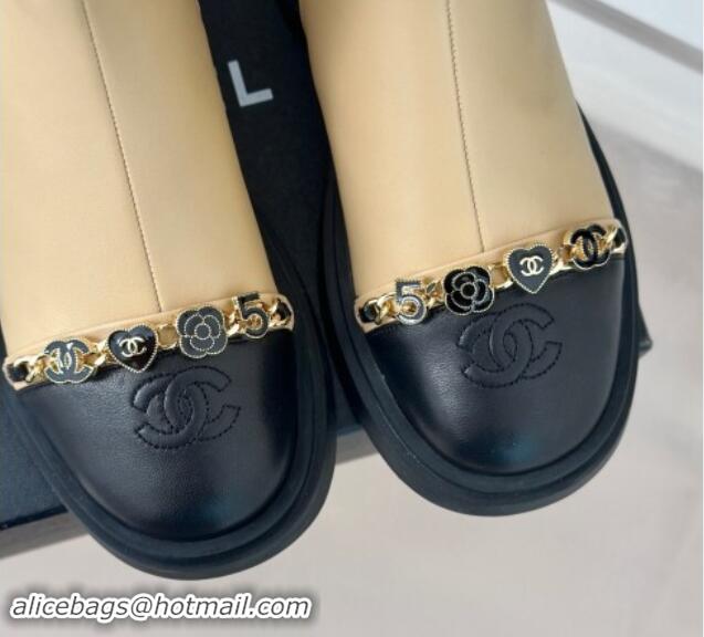 Perfect Chanel Lambskin Ankle Boots 4cm with Charm Strap Beige 1121052