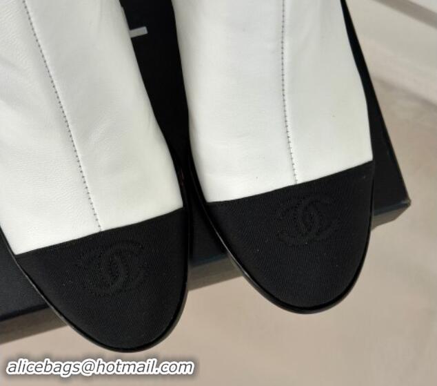 Duplicate Chanel Lambskin Ankle Boots 7cm with Pearls White 121064