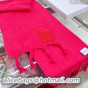 Cheapest Loewe Wool and Mohair Long Scarf 35x200cm 0130 Pink 2024