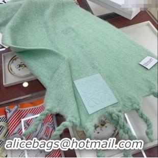 Top Design Loewe Wool and Mohair Long Scarf 35x200cm 0130 Light Green 2024