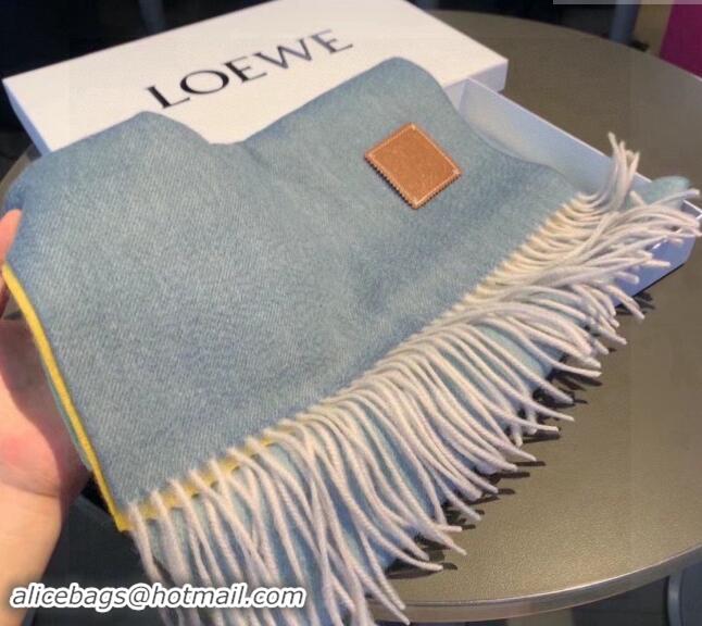 Market Sells Loewe Logo Patch Cashmere Long Scarf 32x190cm 0912 Blue 2024