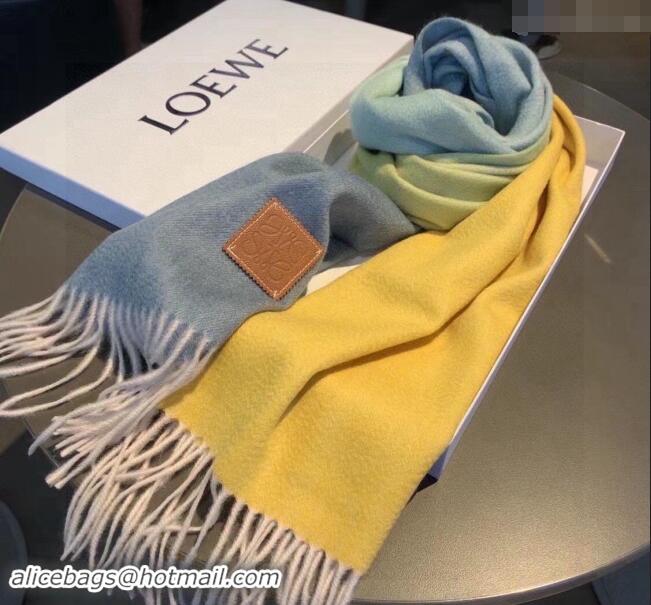 Market Sells Loewe Logo Patch Cashmere Long Scarf 32x190cm 0912 Blue 2024