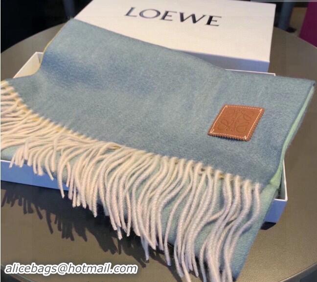 Market Sells Loewe Logo Patch Cashmere Long Scarf 32x190cm 0912 Blue 2024