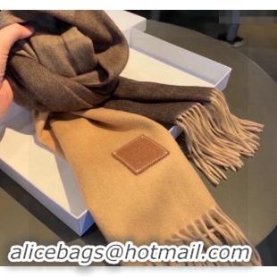 Good Looking Loewe Logo Patch Cashmere Long Scarf 32x190cm 0912 Brown 2024