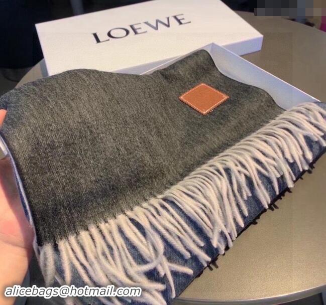 Well Crafted Loewe Logo Patch Cashmere Long Scarf 32x190cm 0912 Black 2024