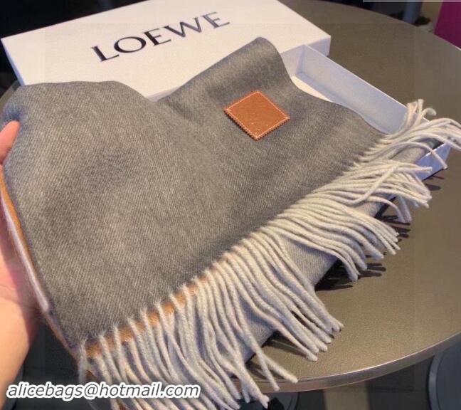 Low Cost Loewe Logo Patch Cashmere Long Scarf 32x190cm 0912 Grey 2024