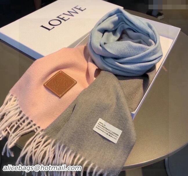 Top Design Loewe Logo Patch Cashmere Long Scarf 32x190cm 0912 Pink 2024