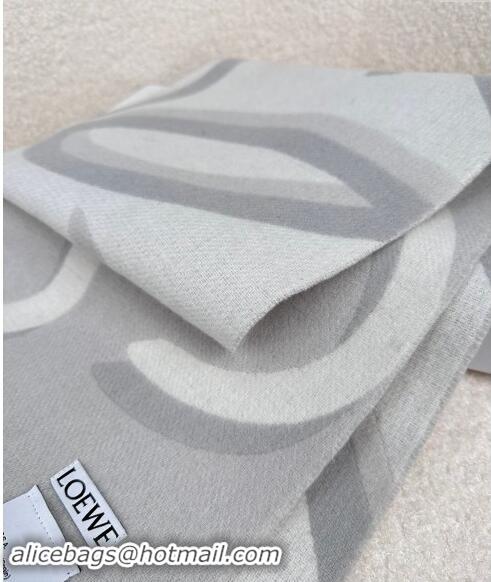 Loewe Maxi-Anagram Wool Cashmere Long Scarf 27x190cm LW102102 Grey 2024