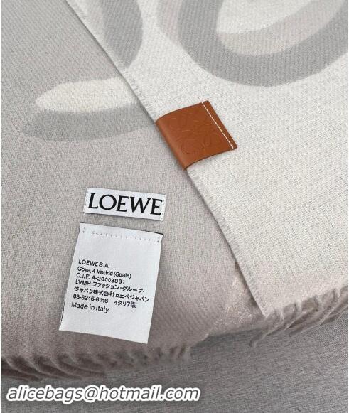 Loewe Maxi-Anagram Wool Cashmere Long Scarf 27x190cm LW102102 Grey 2024