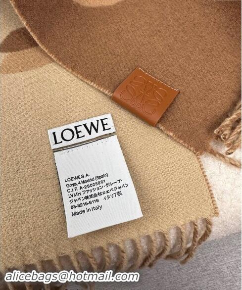 Grade Quality Loewe Maxi-Anagram Wool Cashmere Long Scarf 27x190cm LW102102 Brown 2024