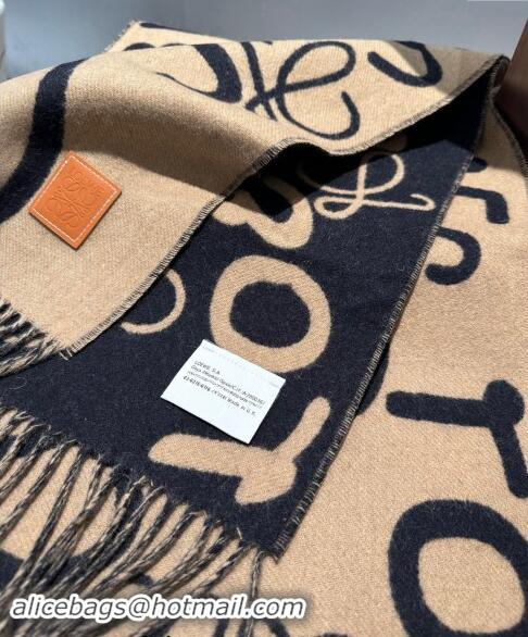 Good Taste Loewe Anagram Wool Cashmere Long Scarf 30x180cm LW102103 Black/Brown 2024