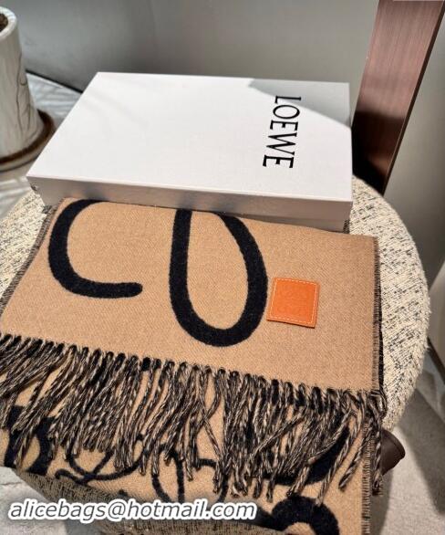 Good Taste Loewe Anagram Wool Cashmere Long Scarf 30x180cm LW102103 Black/Brown 2024