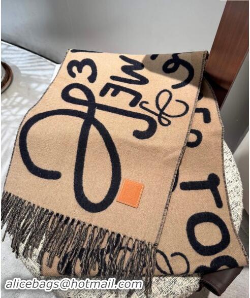 Good Taste Loewe Anagram Wool Cashmere Long Scarf 30x180cm LW102103 Black/Brown 2024