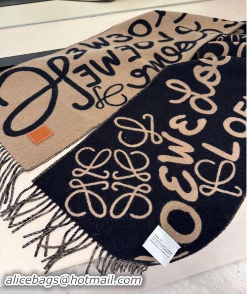 Good Taste Loewe Anagram Wool Cashmere Long Scarf 30x180cm LW102103 Black/Brown 2024