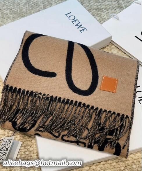 Luxury Cheap Loewe Anagram Wool Cashmere Long Scarf 30x180cm LW102103 Blue/Brown 2024