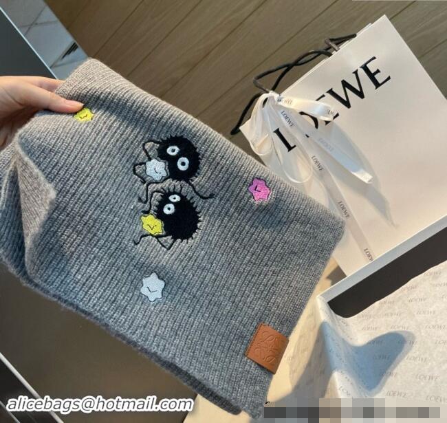 Cheap Discount Loewe Knit Cashmere Long Scarf 30x190cm 1128 Grey 2024