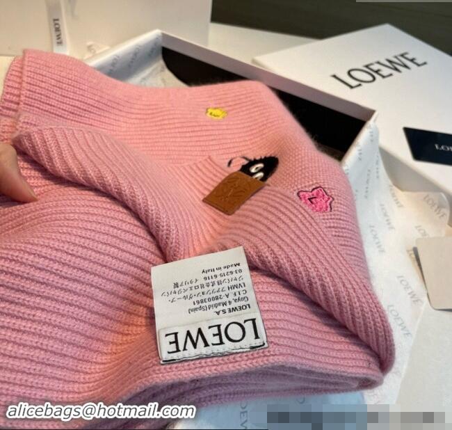 Top Design Loewe Knit Cashmere Long Scarf 30x190cm 1128 Pink 2024