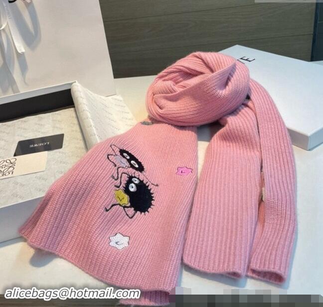 Top Design Loewe Knit Cashmere Long Scarf 30x190cm 1128 Pink 2024