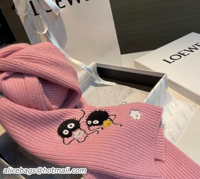 Top Design Loewe Knit Cashmere Long Scarf 30x190cm 1128 Pink 2024