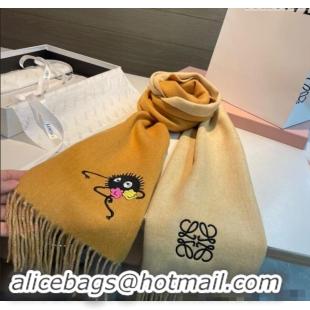 Good Looking Loewe Double Long Scarf 35x180cm 112802 Yellow 2024