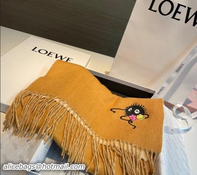 Good Looking Loewe Double Long Scarf 35x180cm 112802 Yellow 2024