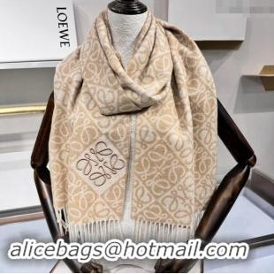 Modern Classic Loewe Anagram Wool Long Scarf 38x180cm 1128 Beige 2024