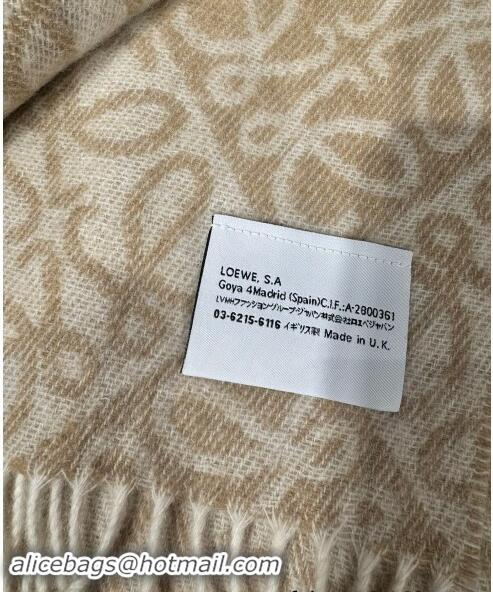 Modern Classic Loewe Anagram Wool Long Scarf 38x180cm 1128 Beige 2024