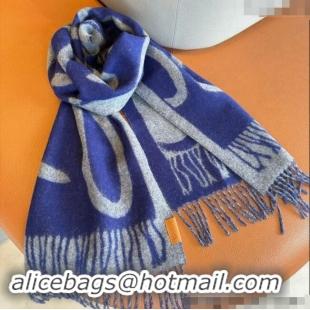 Best Product Loewe Maxi Anagram Long Scarf 1128 Blue 2024