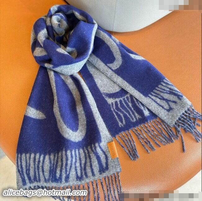 Best Product Loewe Maxi Anagram Long Scarf 1128 Blue 2024