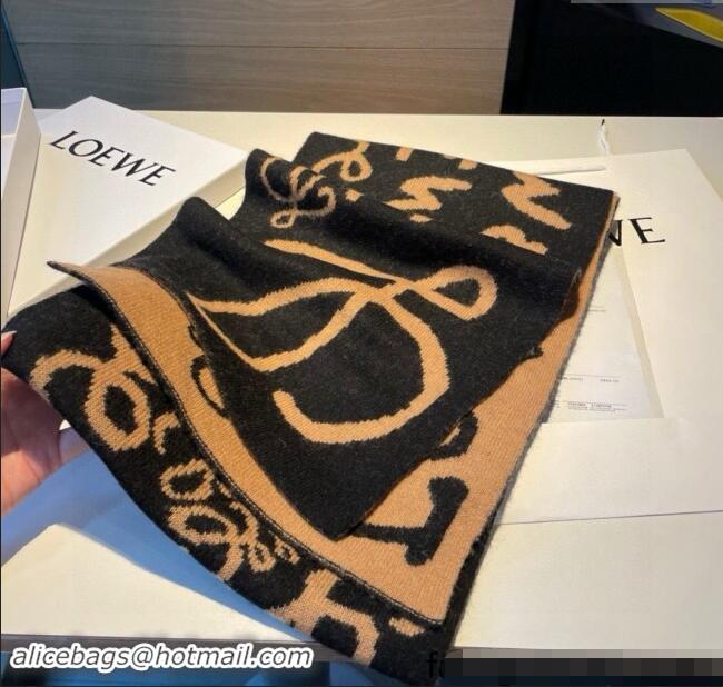 Top Grade Loewe Anagram Cashmere Long Scarf 30x190cm 1128 Black 2024