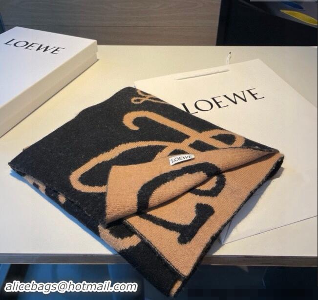 Top Grade Loewe Anagram Cashmere Long Scarf 30x190cm 1128 Black 2024